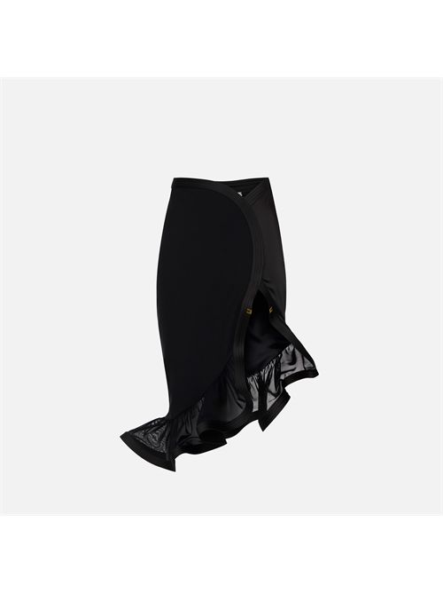 Gonna in crêpe e raso con balza ELISABETTA FRANCHI | GO18062E2/110